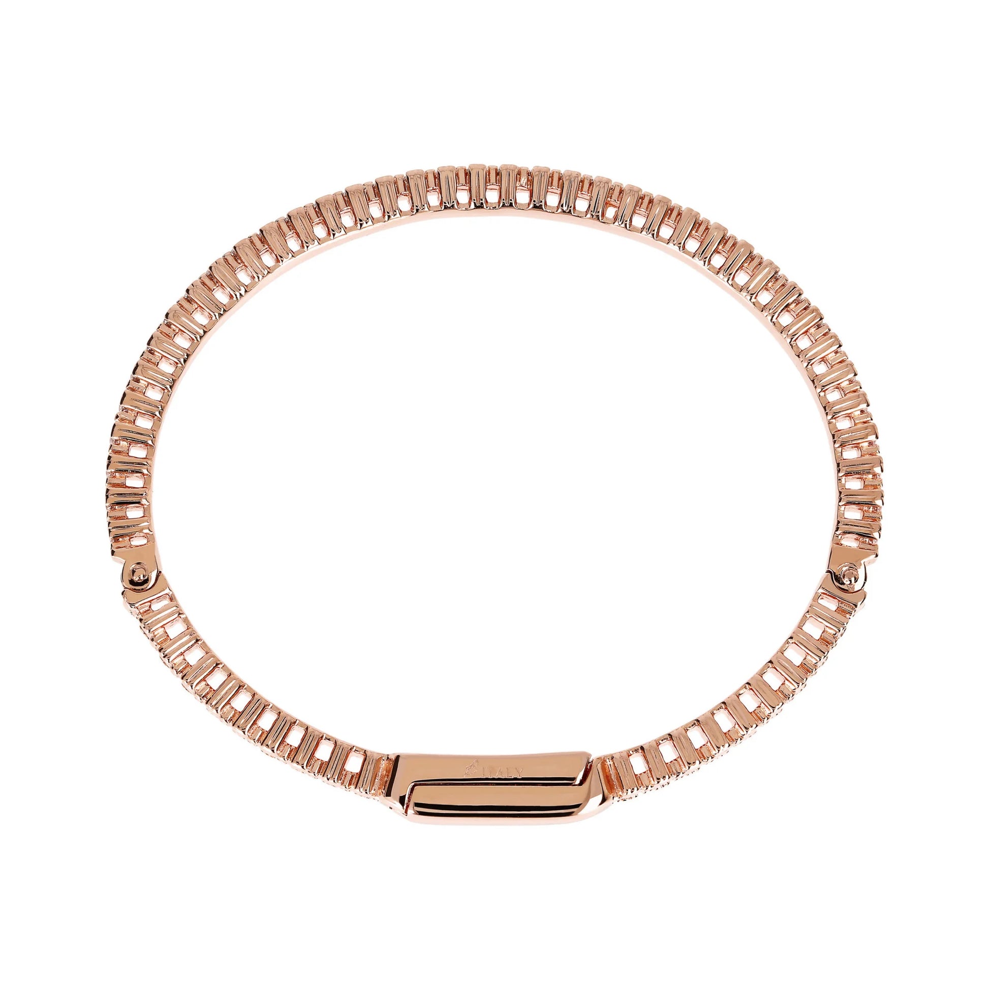 Bracciale Tennis Rigido con Spinello Nero o Cubic Zirconia