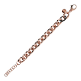 Rolo Chain Bracelet with Pavé Element in Black Spinel or Cubic Zirconia