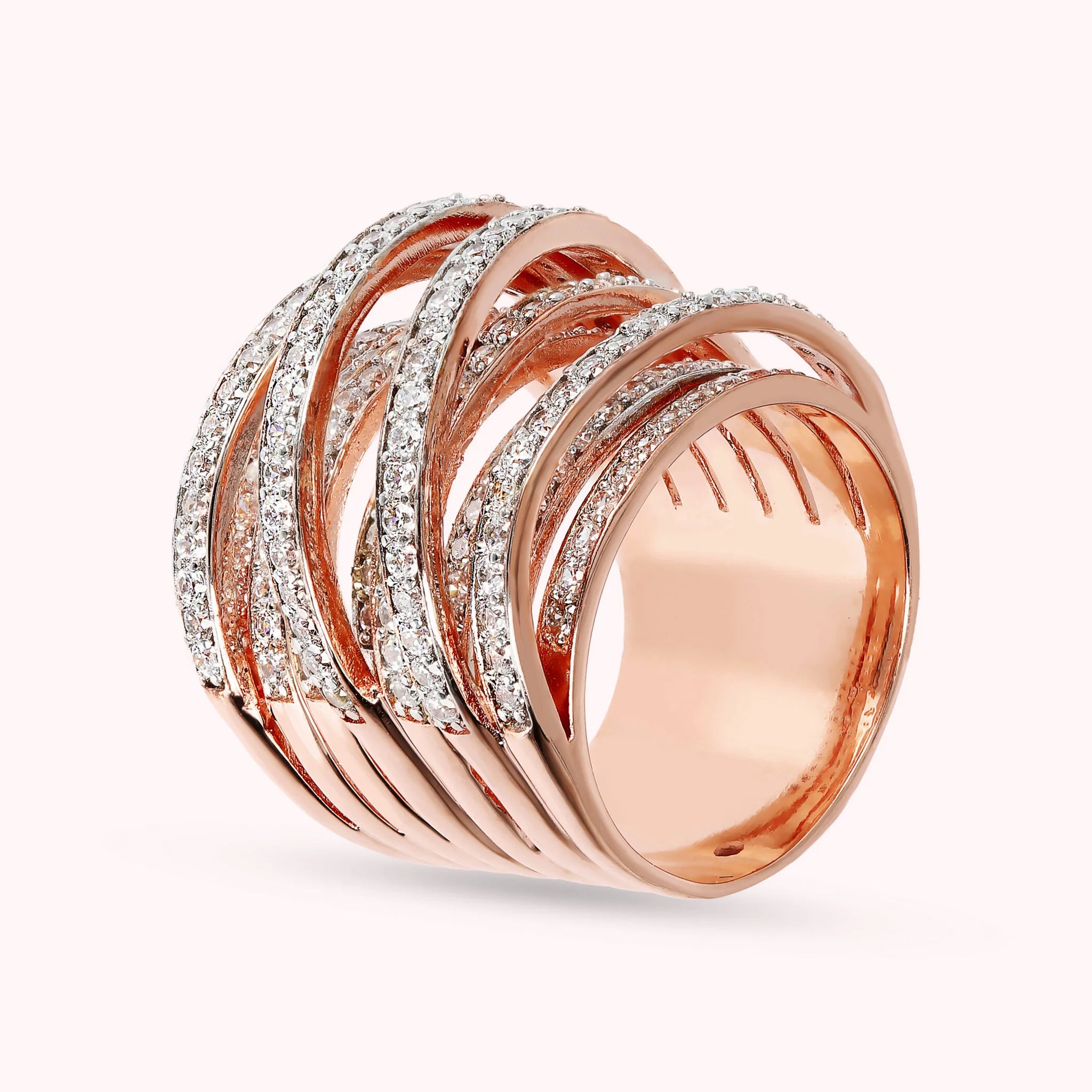 Cubic Zirconia Multi-Strand Ring