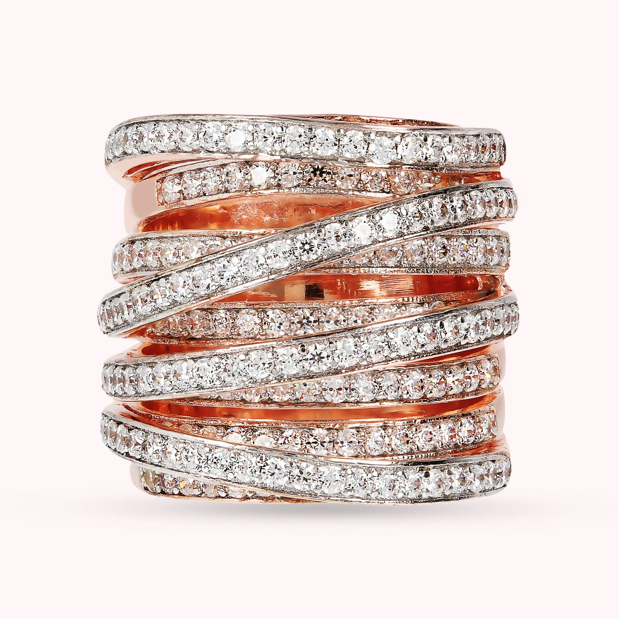 Cubic Zirconia Multi-Strand Ring