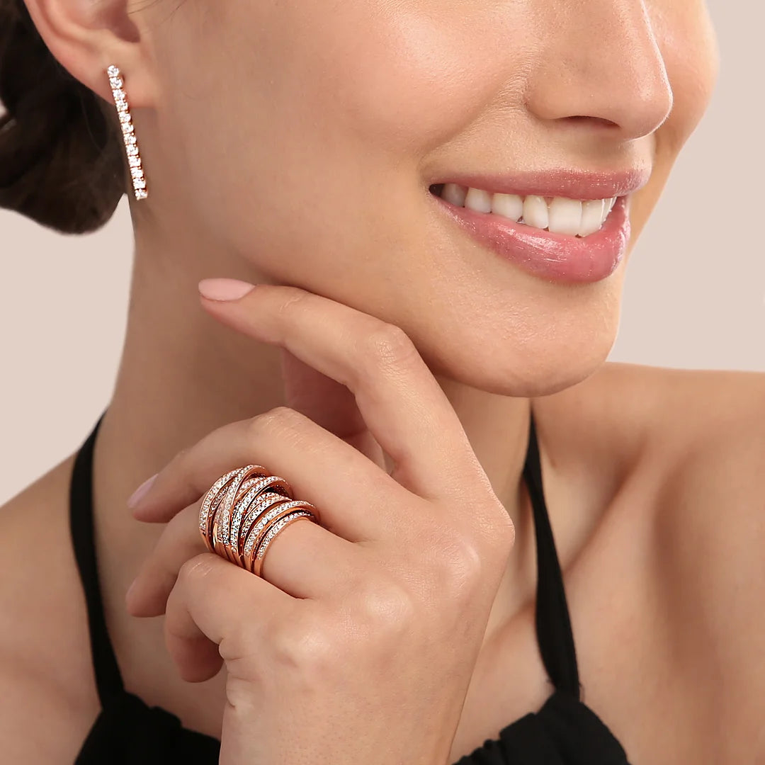 Cubic Zirconia Multi-Strand Ring