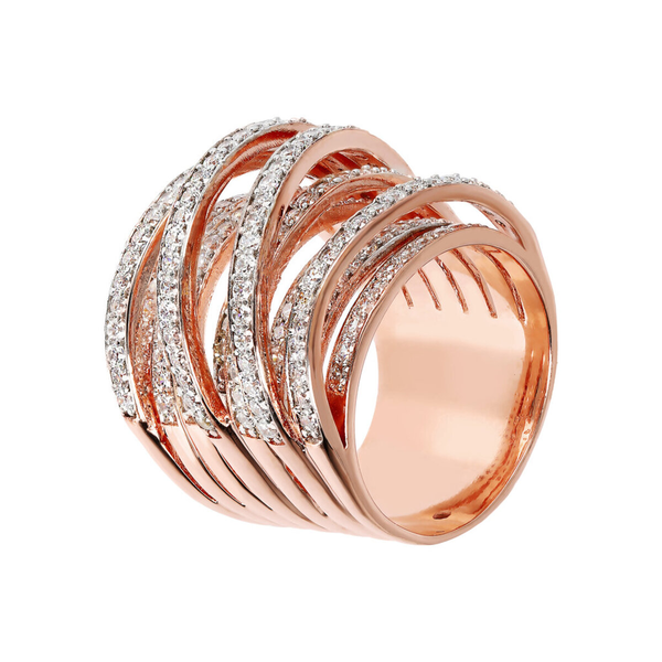 Multi-strand Band Ring with Cubic Zirconia