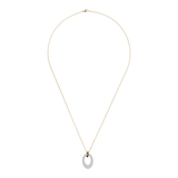 Golden Altissima Necklace with Oval Pavé Pendant