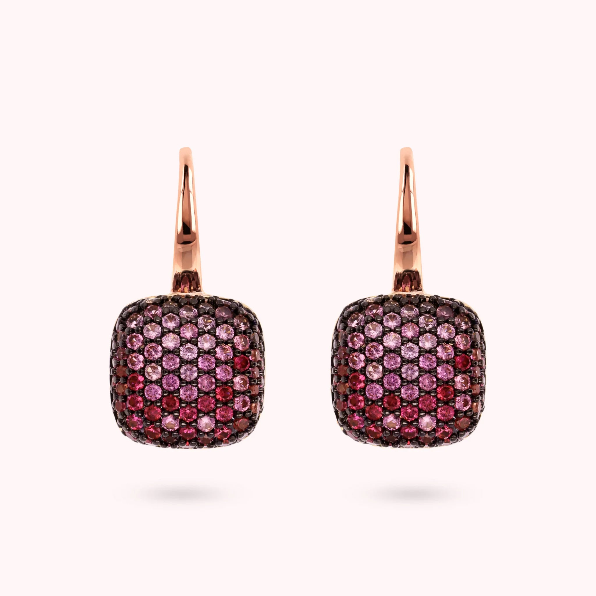 Orecchini Pendenti Quadrati con Pavé in Cubic Zirconia