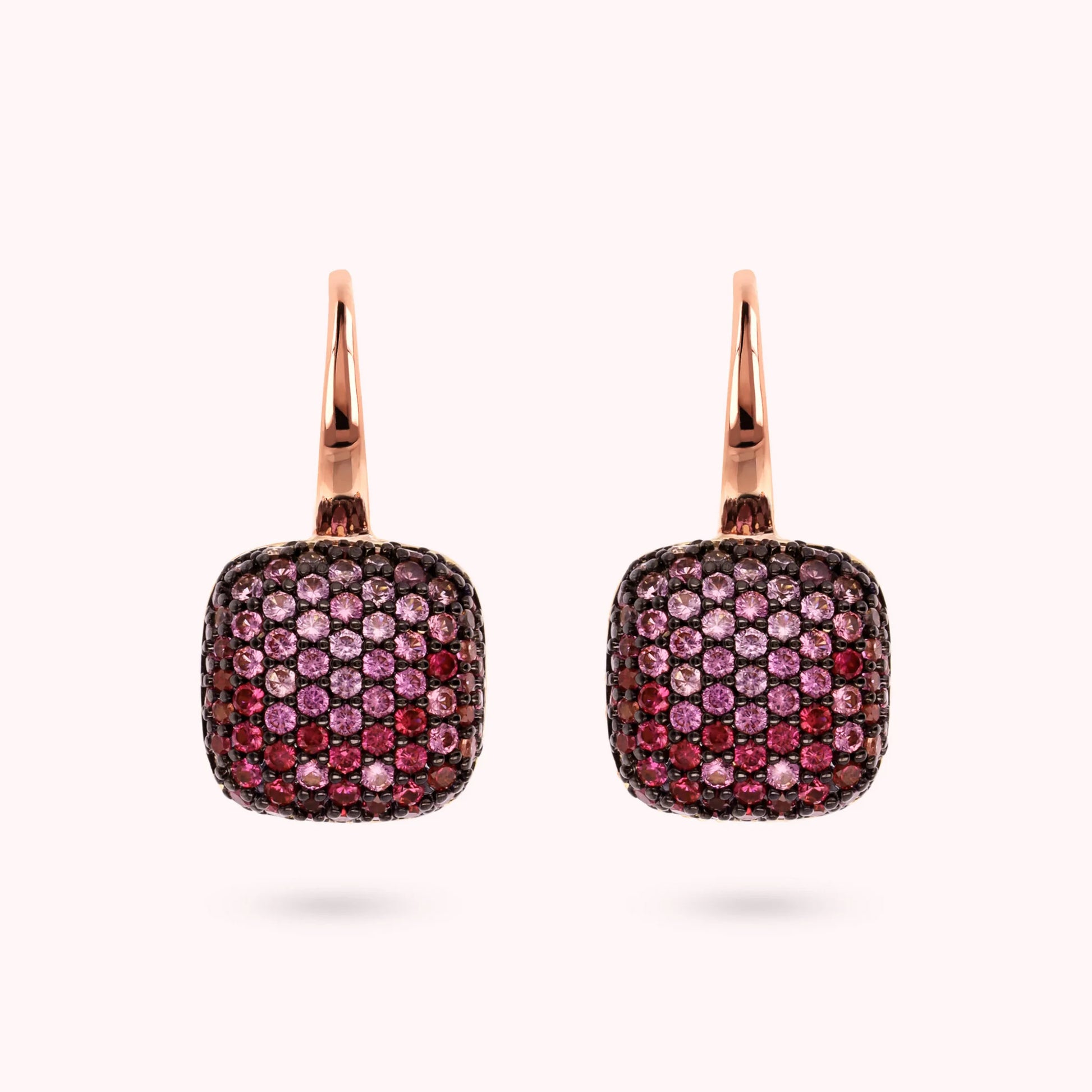 Orecchini Pendenti Quadrati con Pavé in Cubic Zirconia
