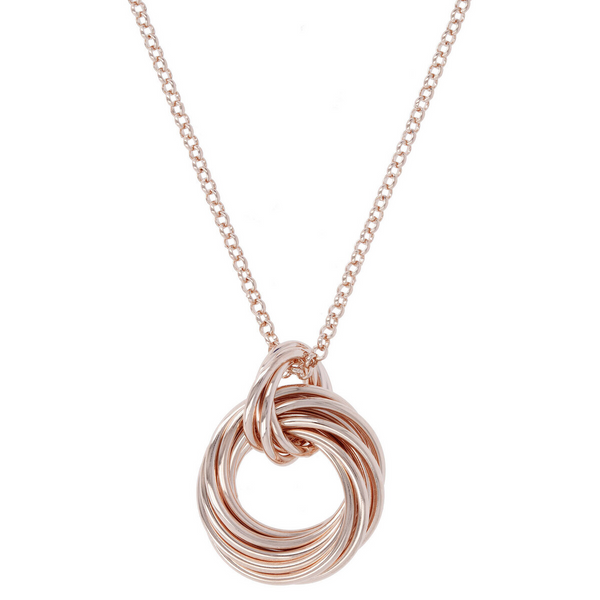 Rolo Chain Necklace with Double Multiring Pendant