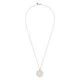 Long Necklace with Big Disc Pendant in Natural Stone