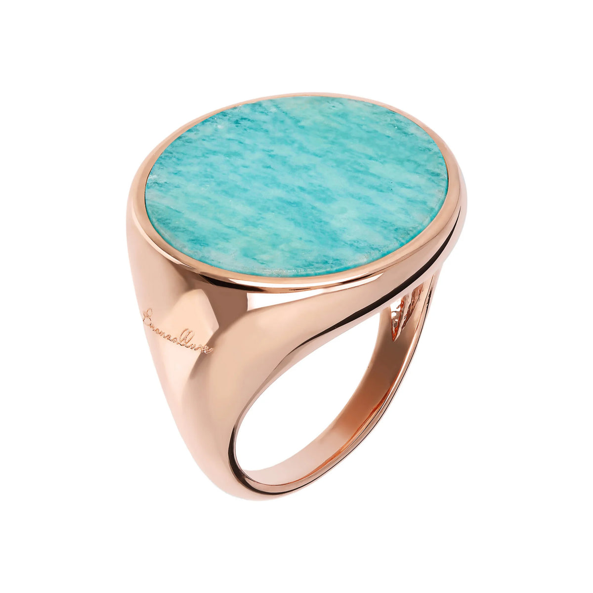 Anello Chevalier Grande con Pietra Naturale Piatta