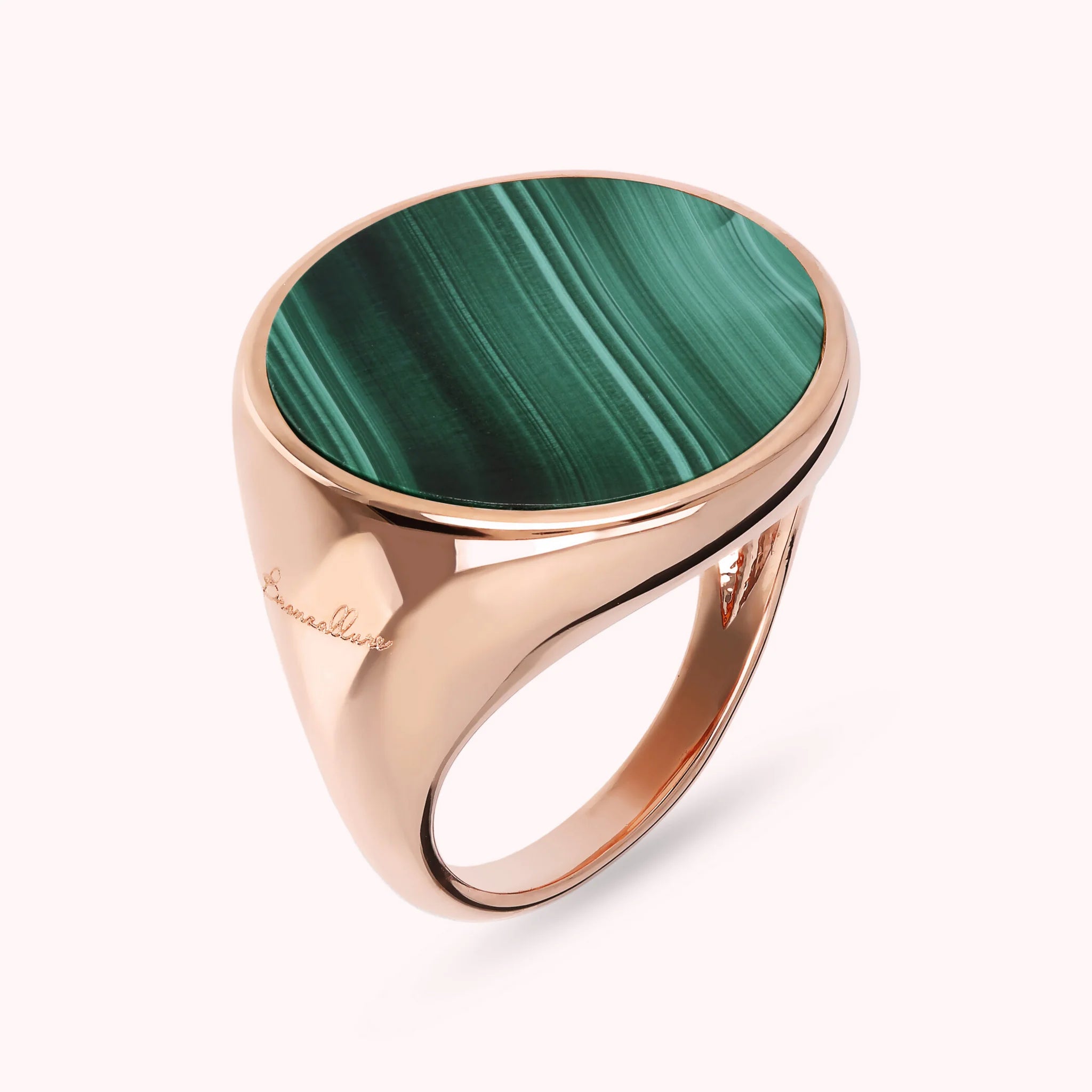 Anello Chevalier Grande con Pietra Naturale Piatta