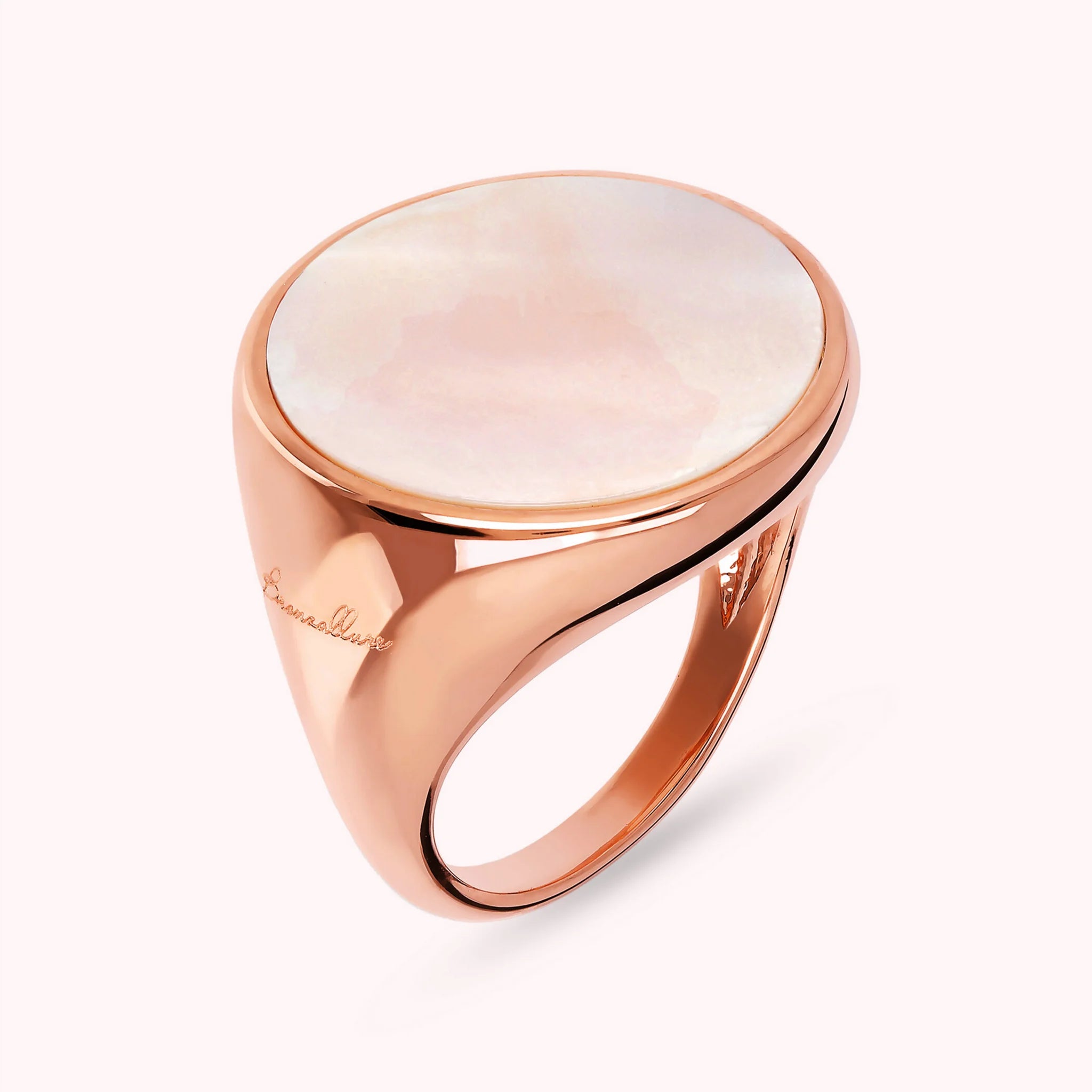 Anello Chevalier Grande con Pietra Naturale Piatta