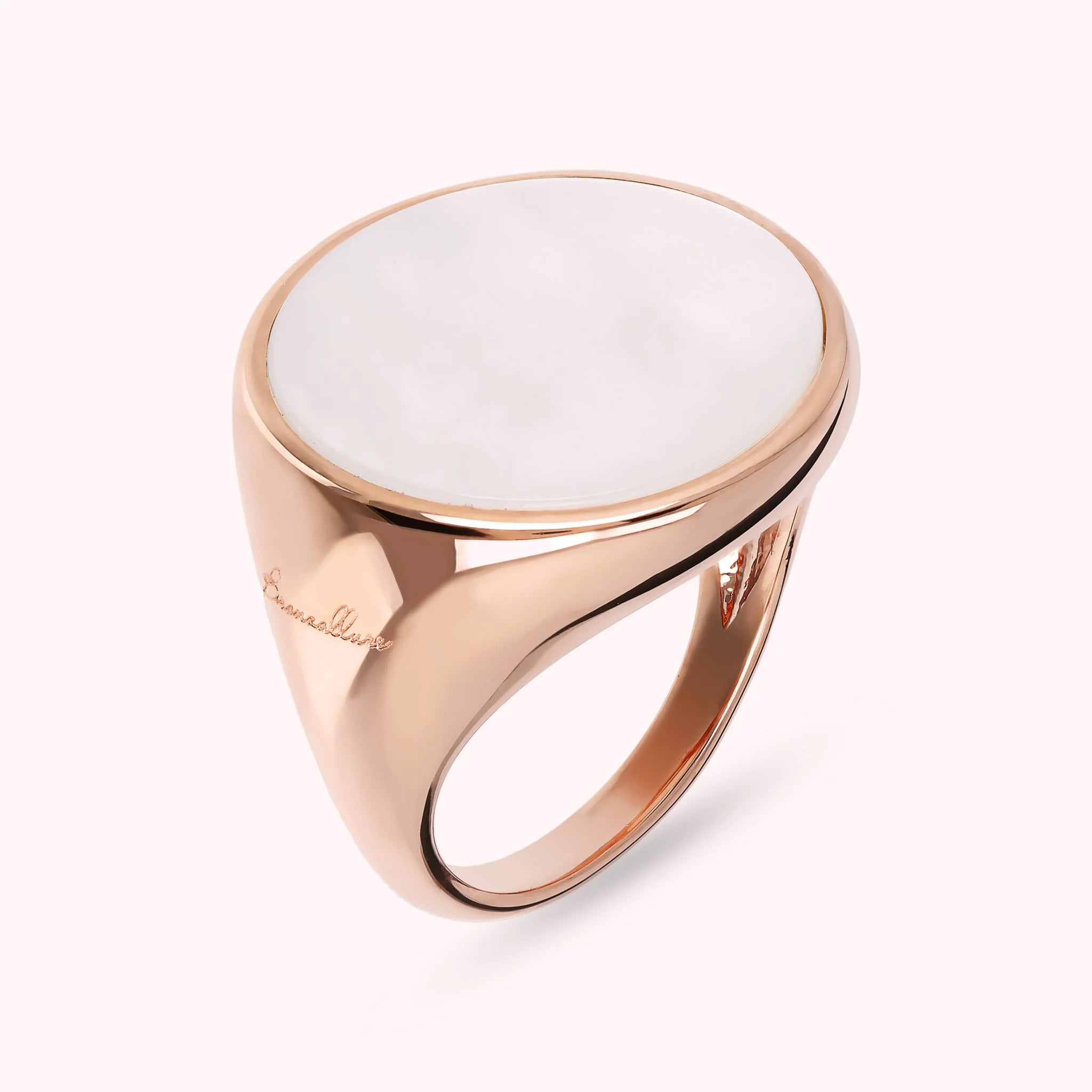 Anello Chevalier Grande con Pietra Naturale Piatta