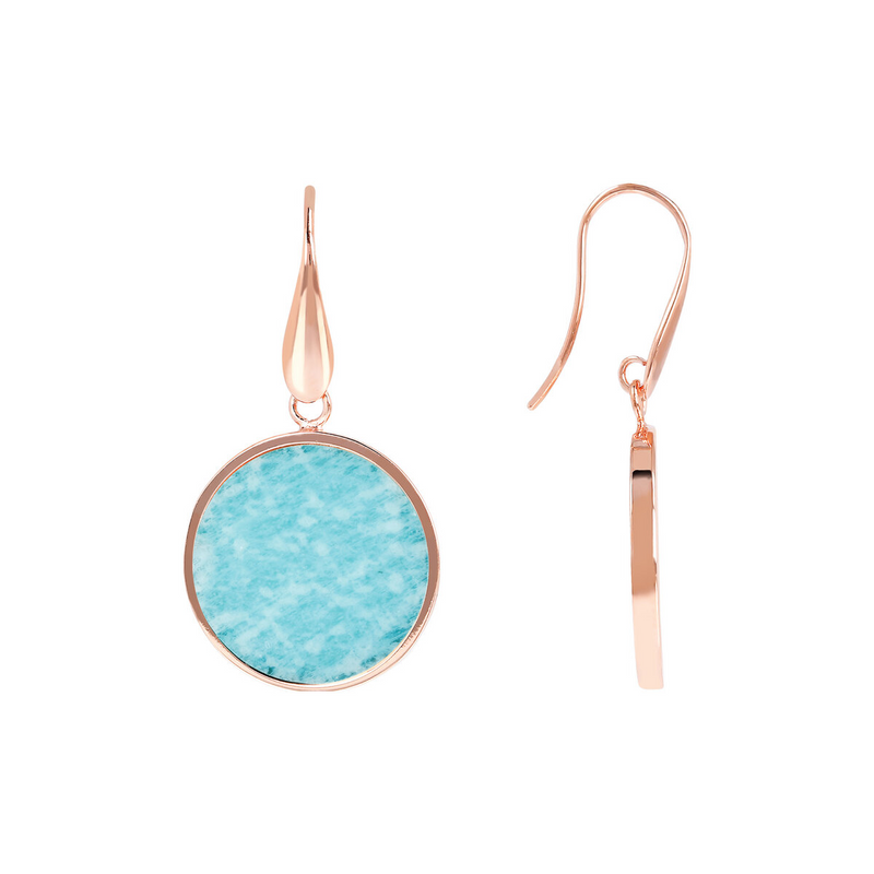 Pendant Earrings with Natural Stone Disc