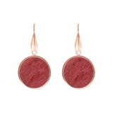 Pendant Earrings with Natural Stone Disc