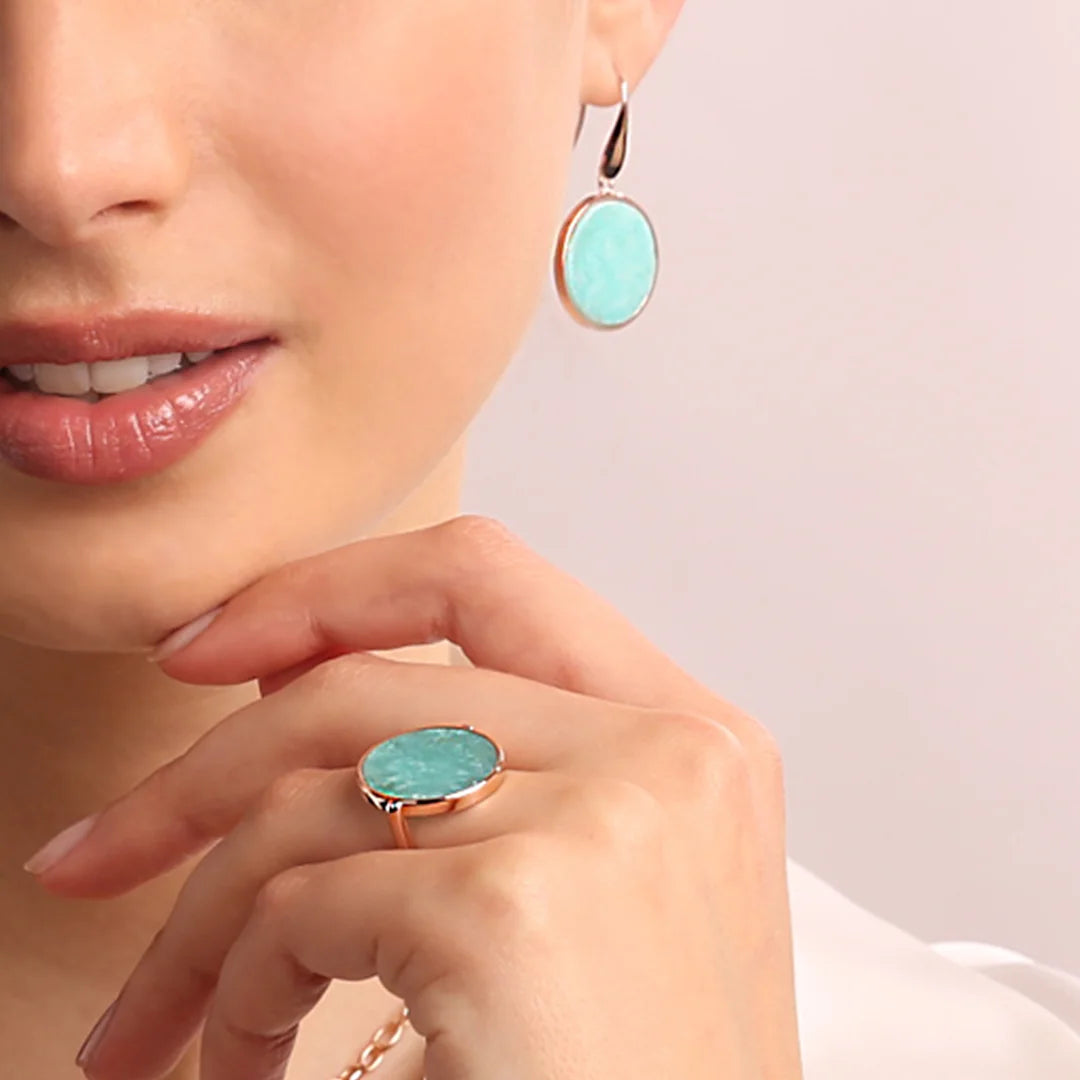 Stone Mini Disc Earrings