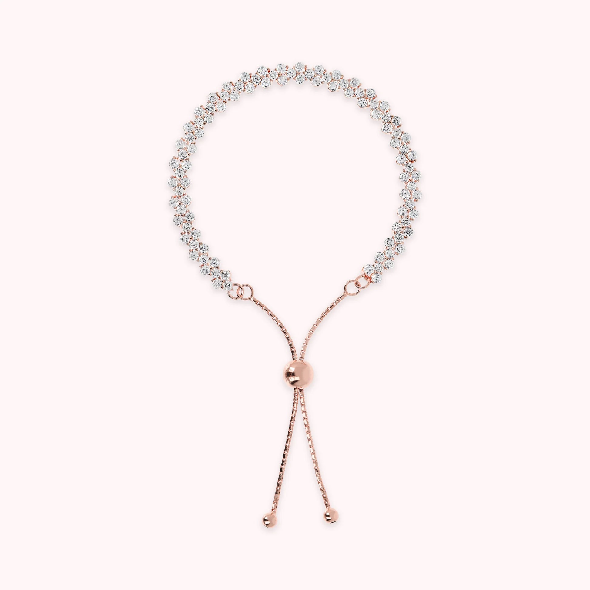 Doppeltes Tennis-Armband mit Zirkonia  