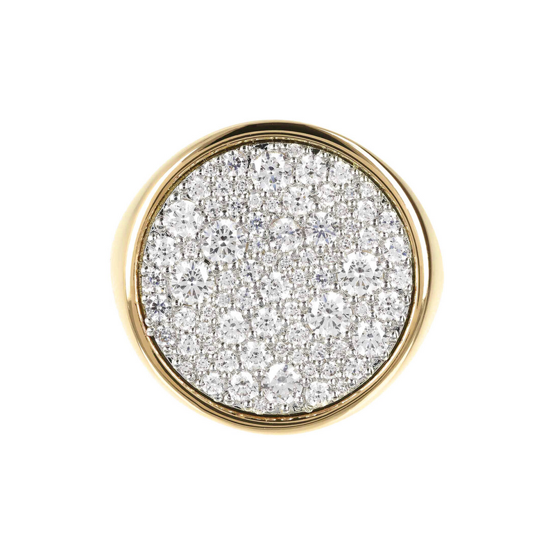 Goldener Chevalier-Ring mit Pavé aus Zirkonia