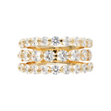 Golden Multistrand Riviera Ring with Cubic Zirconia