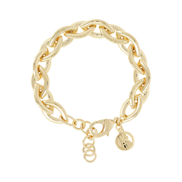 Bracelet à maillons longs en chaîne marquise dorée
