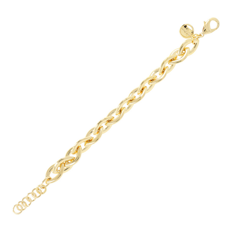Bracelet à maillons longs en chaîne marquise dorée