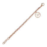 Rolo Chain Bracelet with Disc Pendant in Natural Stone