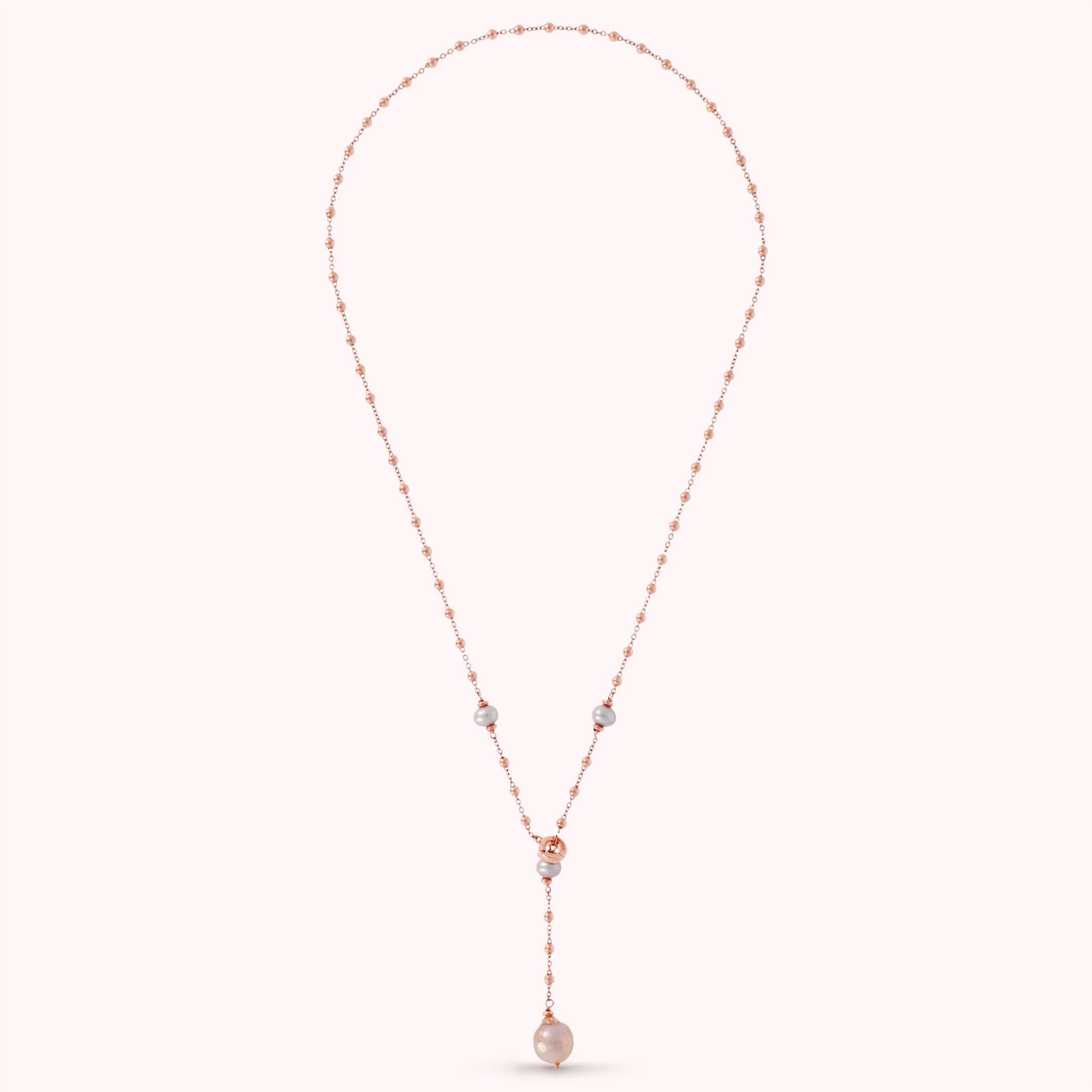 Collana a Cravatta con Perle Multicolor d'Acqua Dolce Ø 6/11 mm