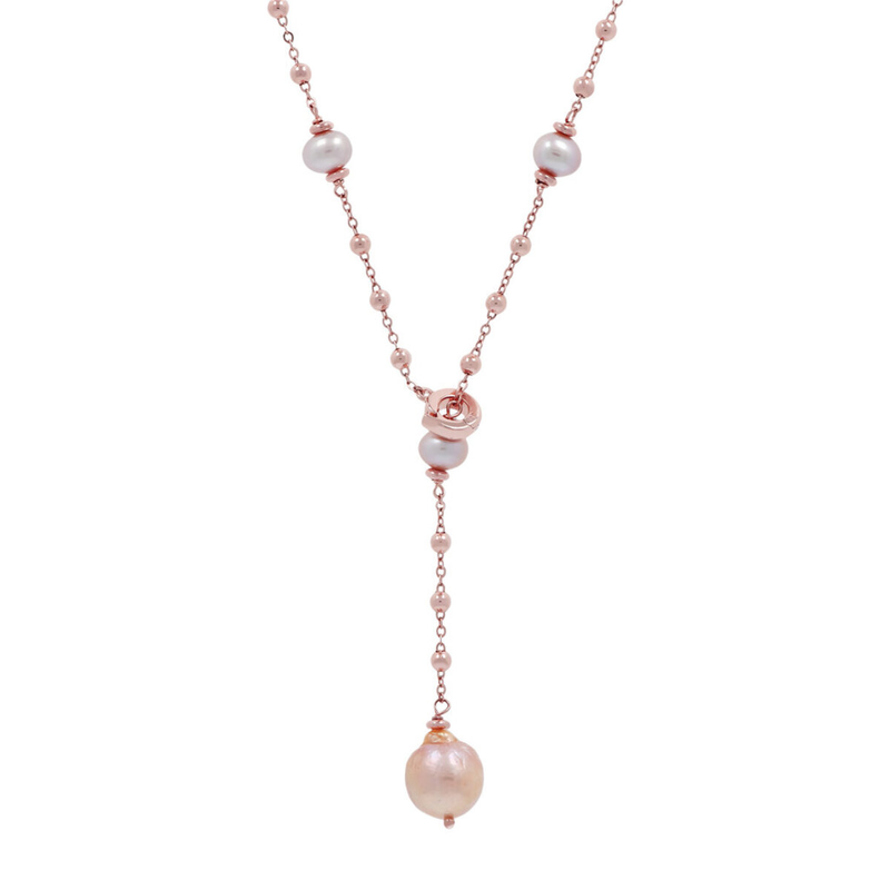 Tie Necklace with Freshwater Cultured Pearls Ø 6/11 mm
