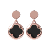Pendant Earrings with Four Leaf Clover in Natural Stone