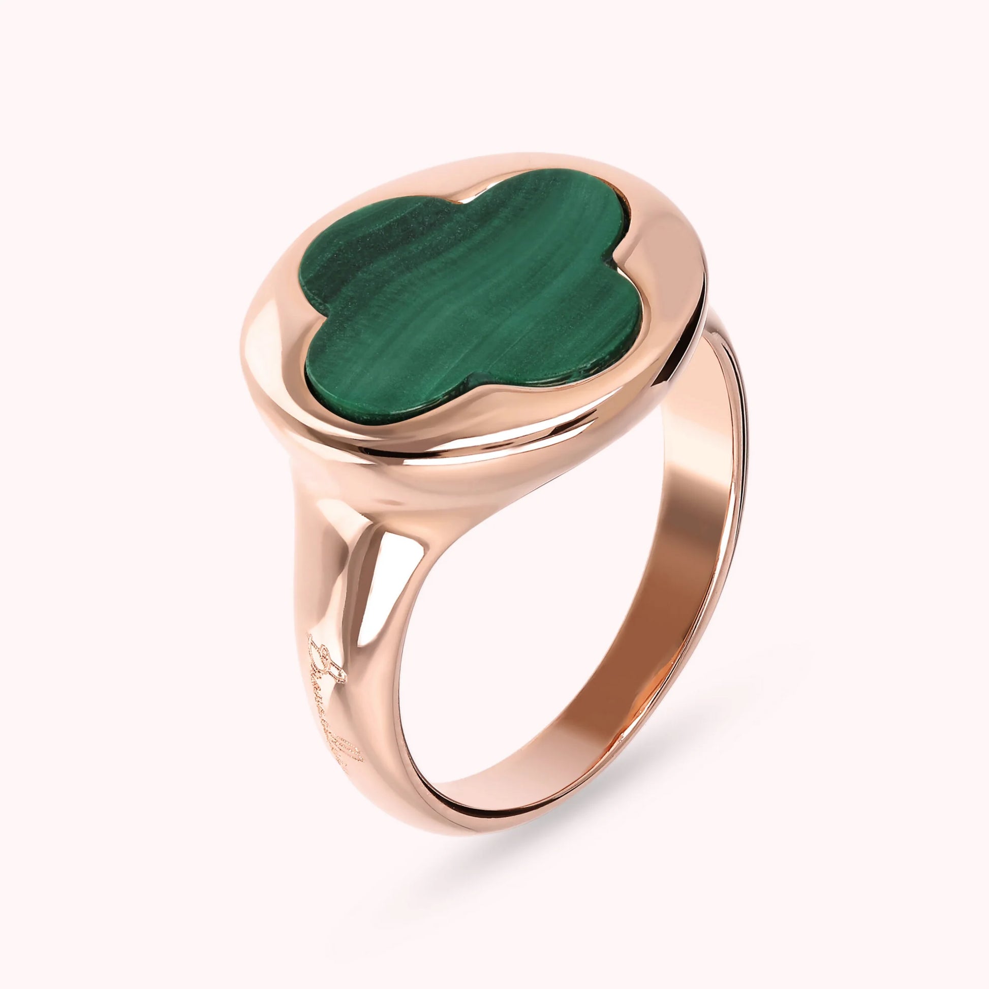 Cocktail Ring mit Kleeblatt Naturstein 15mm