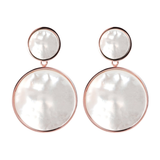 Double Disc Pendant Earrings with Natural Stone or Mother of Pearl