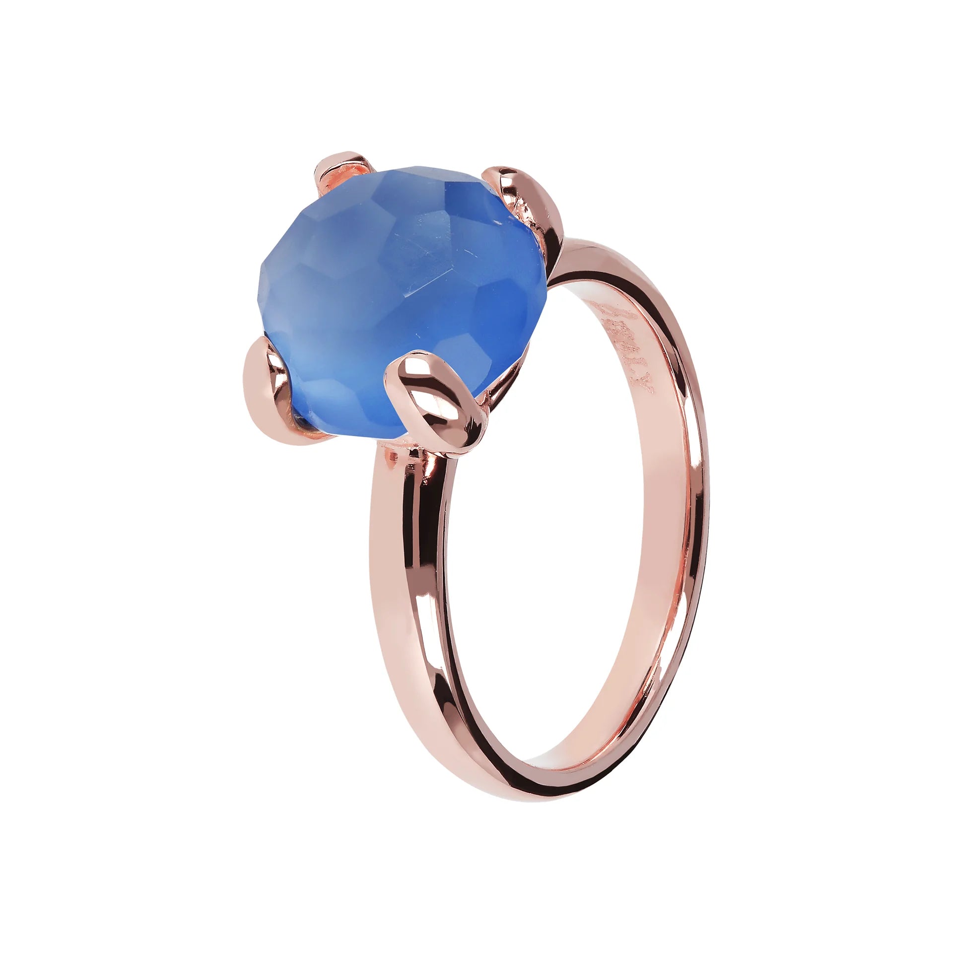 Medium solitaire ring with natural stone