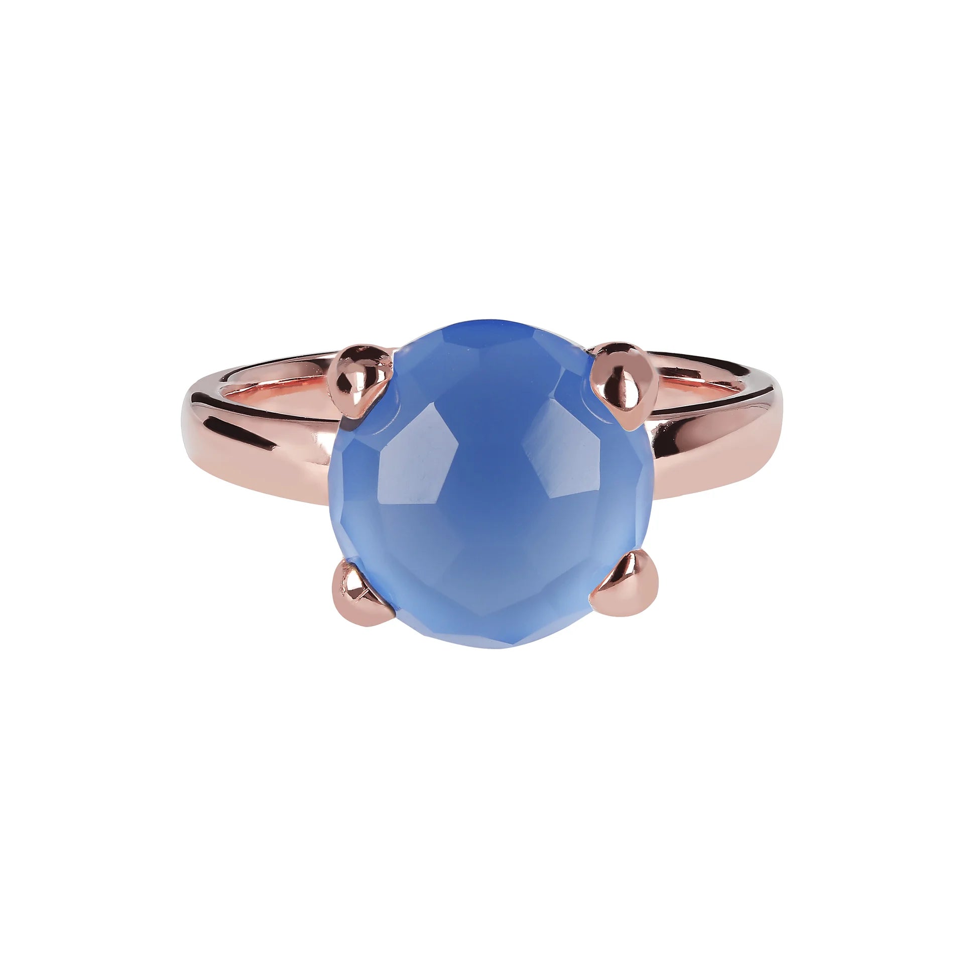 Medium solitaire ring with natural stone