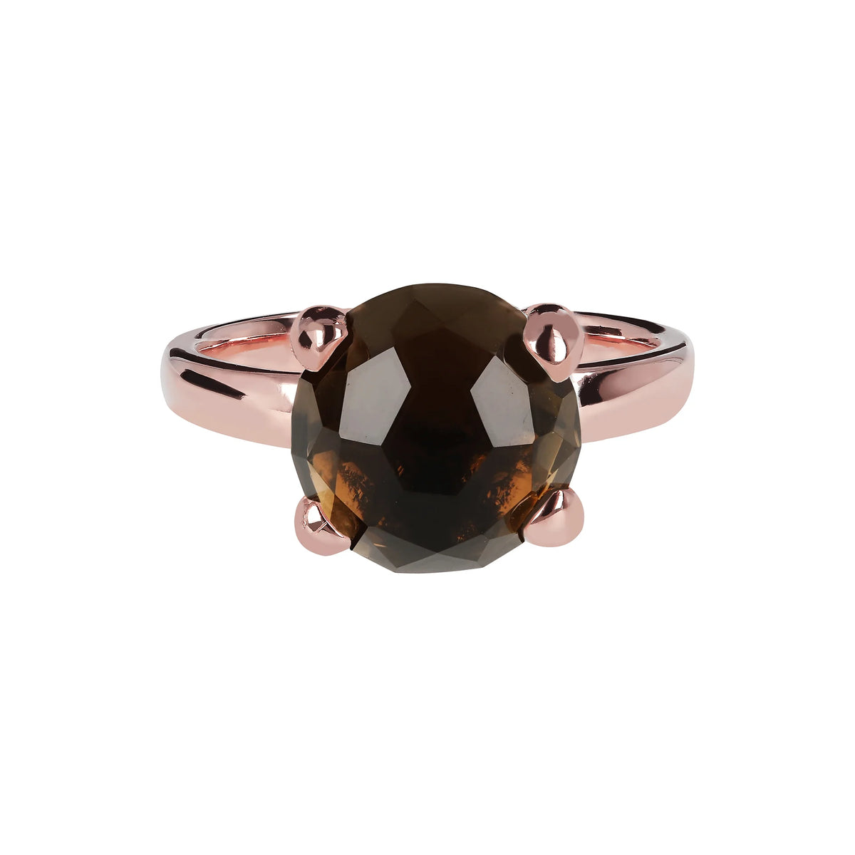 Medium solitaire ring with natural stone