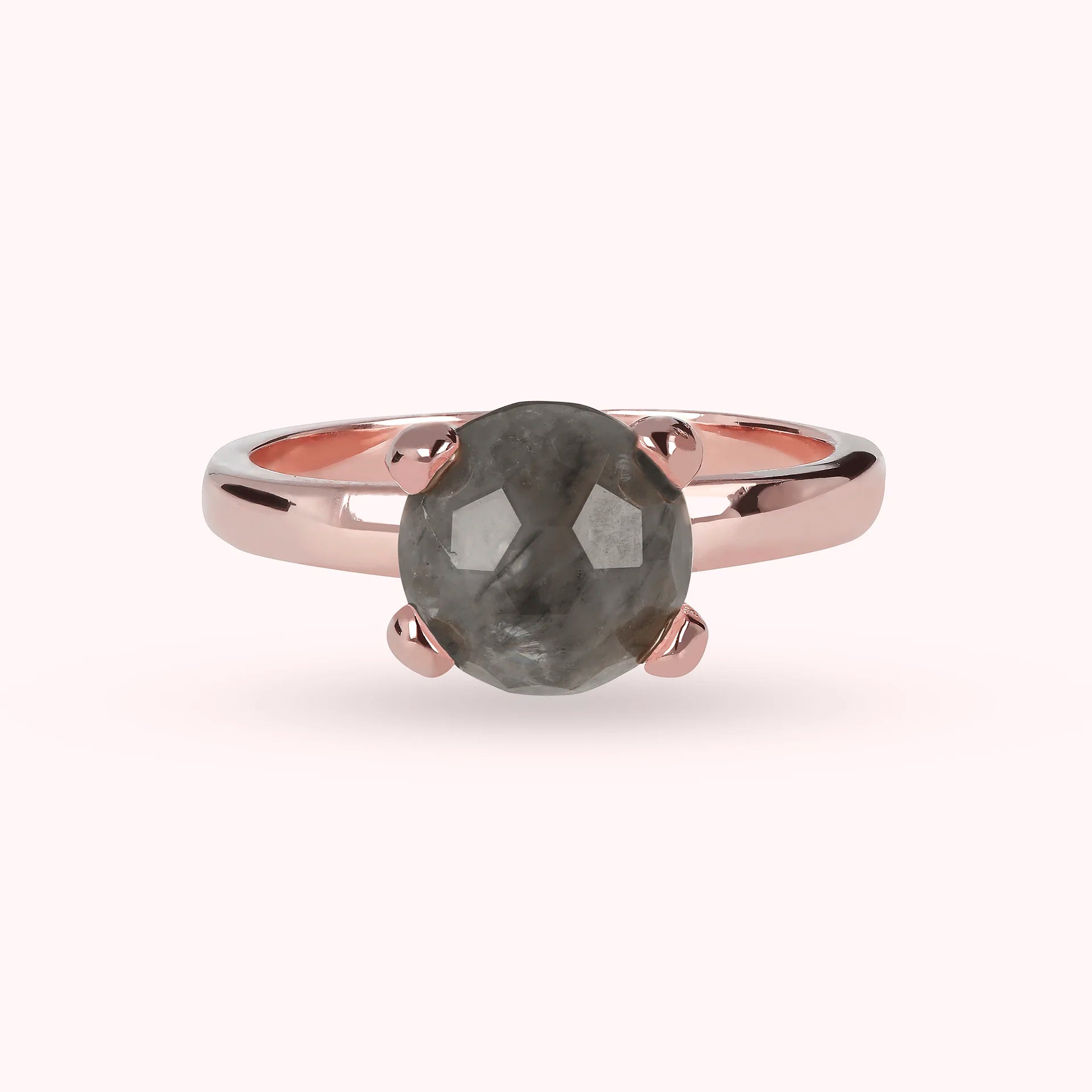 Mini Solitaire Ring with Natural Stone