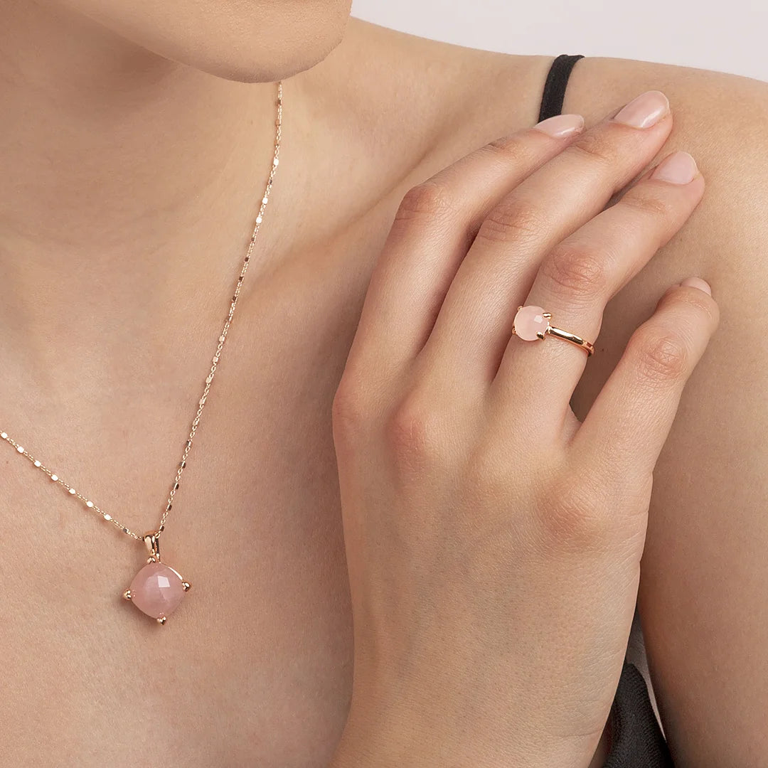 Anello Cocktail Piccolo con Pietra Naturale Tonda