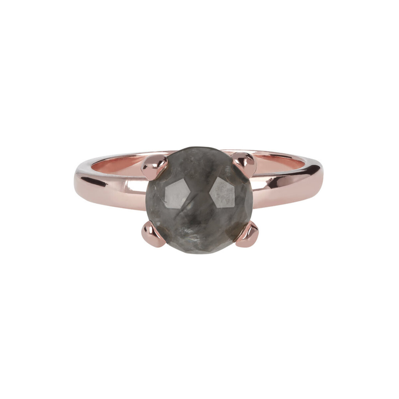 Small Cocktail Ring with Round Natural Stone