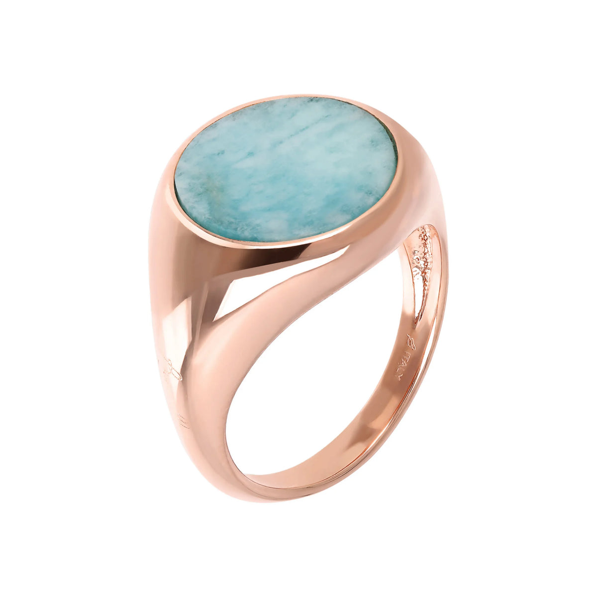 Anello Chevalier Piccolo con Pietra Naturale Piatta