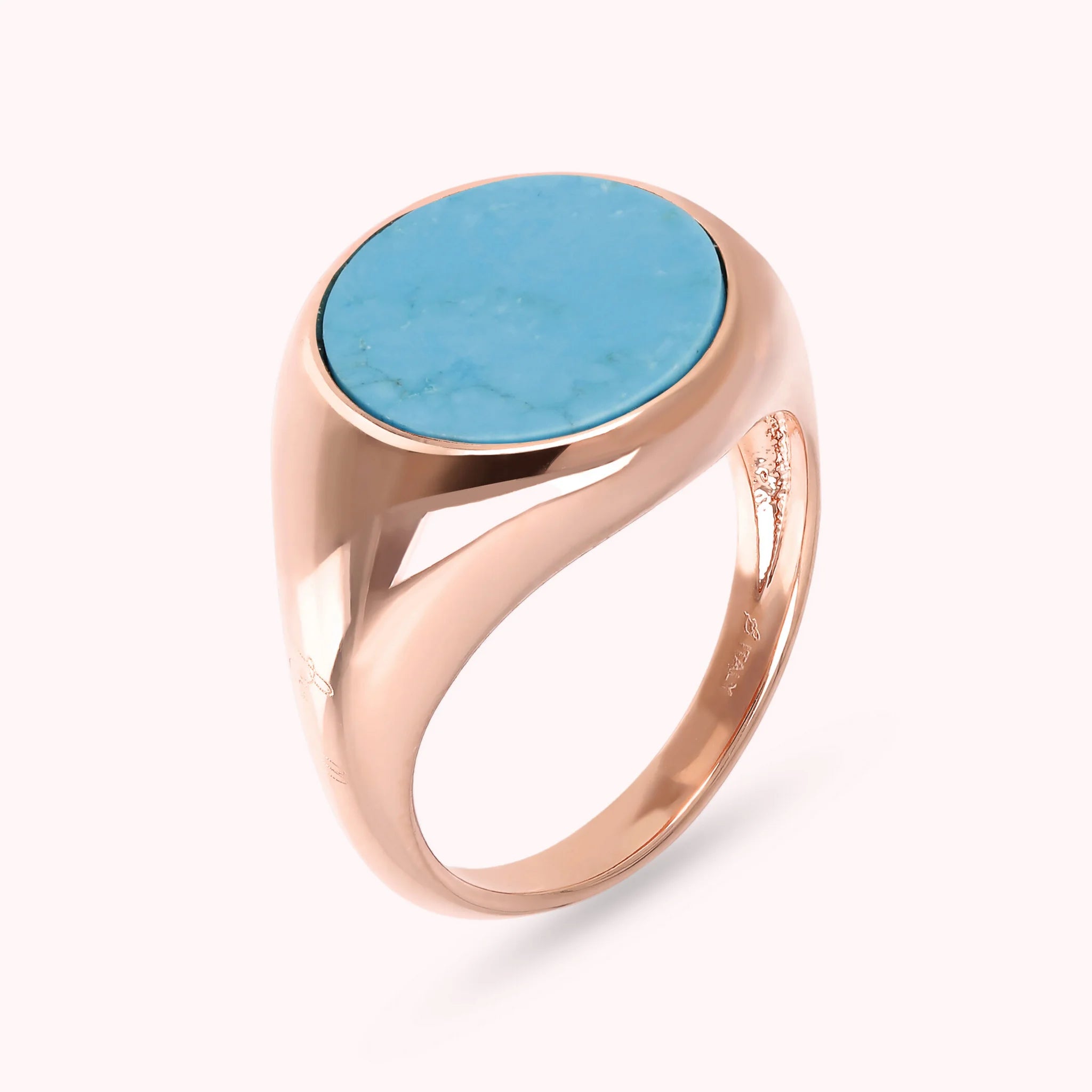 Kleiner Chevalier-Ring mit flachem Naturstein  