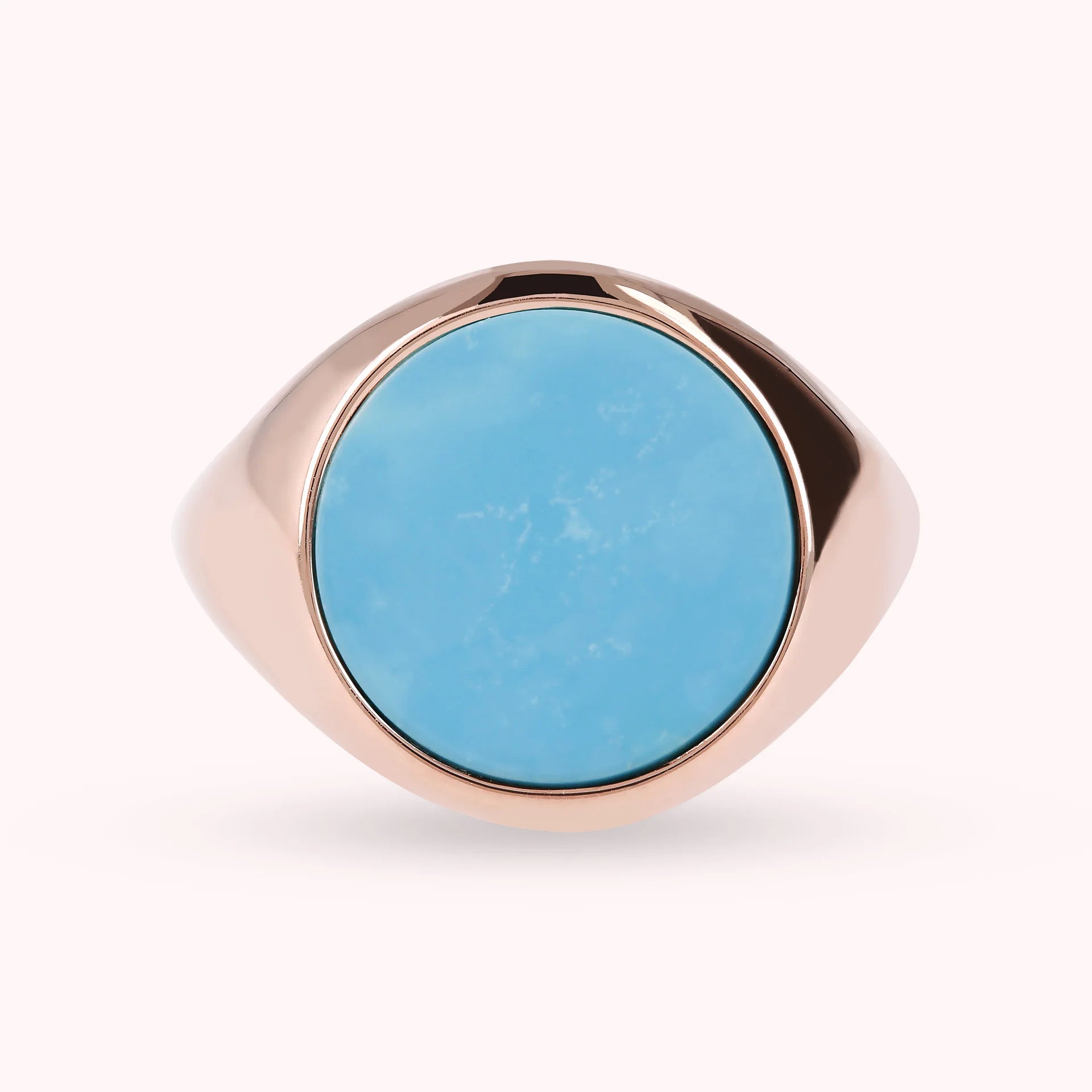 Kleiner Chevalier-Ring mit flachem Naturstein  