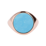 Small Chevalier Ring with Flat Natural Stone