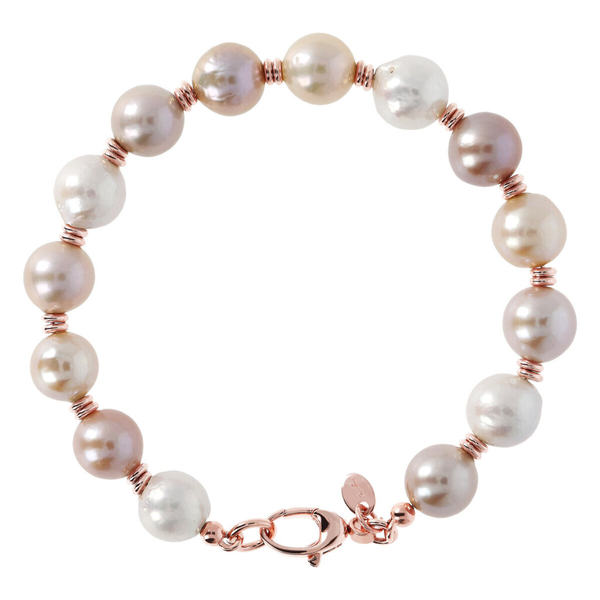 Bracelet avec Perles Ming d'Eau Douce Multicolores Ø 9/10