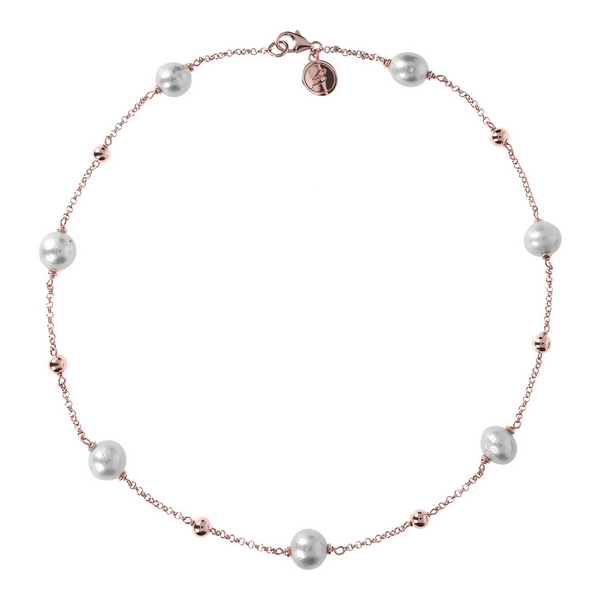 Necklace with Freshwater Cultured Pearls and Spheres