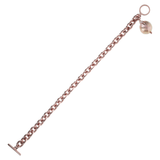 Bracelet chaîne jaseron avec perle Ming d'eau douce rose Ø 12 mm