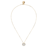 Golden Cubic Chain Necklace with Round Pavé in Cubic Zirconia