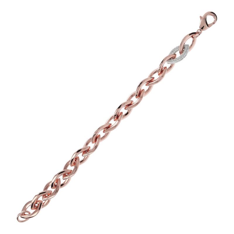 Bracelet chaîne marquise avec élément pavé en oxyde de zirconium