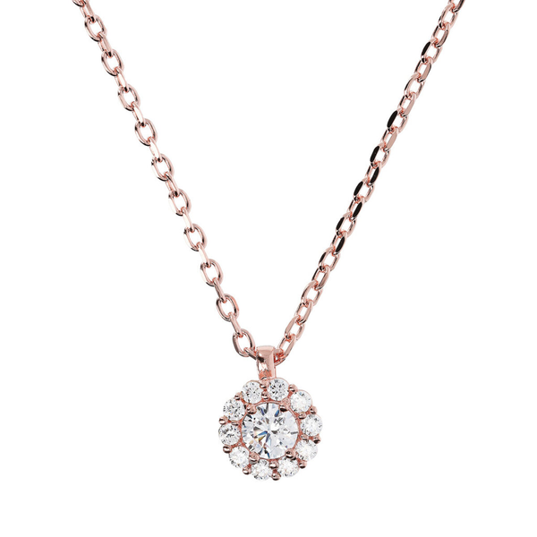 Forzatina Chain Necklace with Flower Pendant with Cubic Zirconia