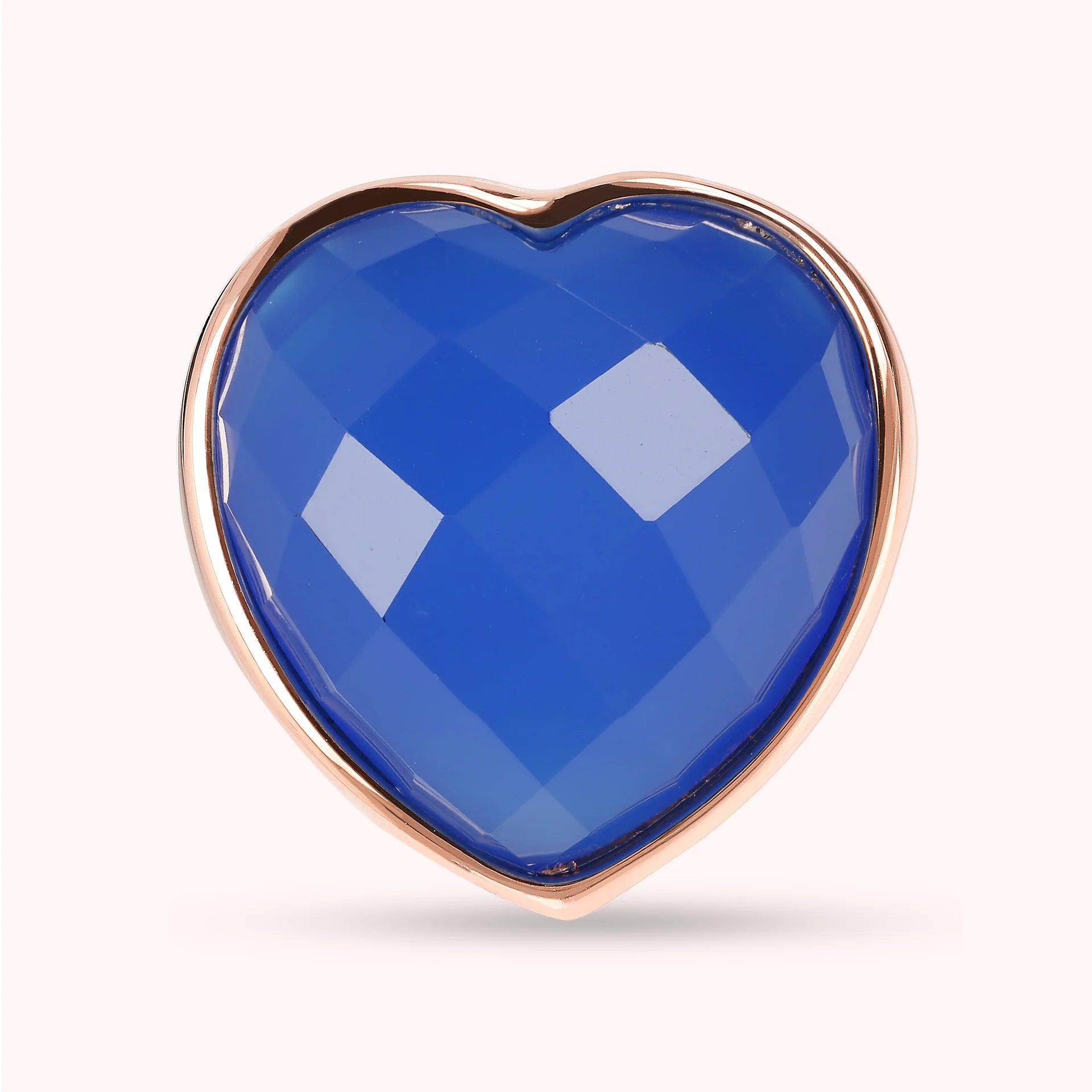 Anello Chevalier con Cuore in Pietra Naturale Sfaccettata