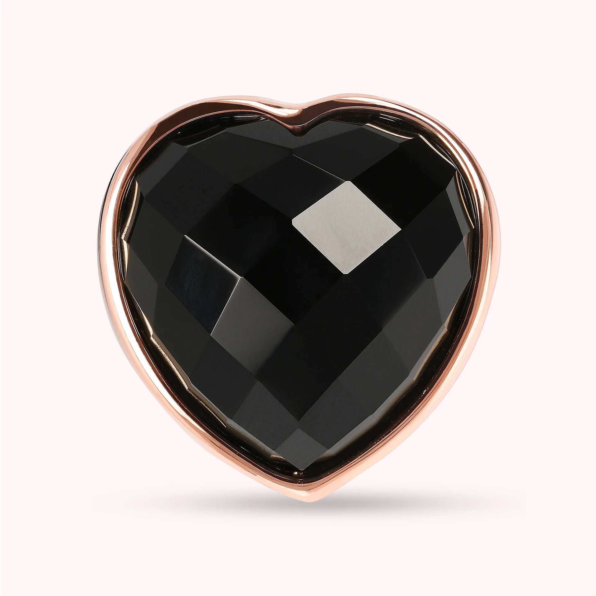 Anello Chevalier con Cuore in Pietra Naturale Sfaccettata