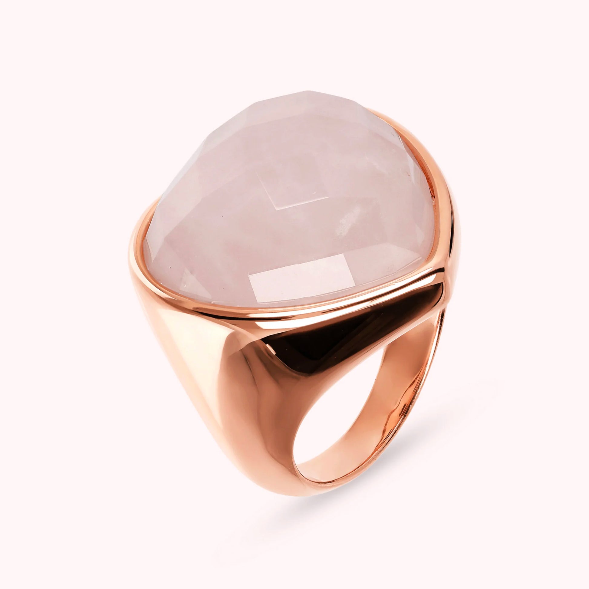Anello Chevalier con Cuore in Pietra Naturale Sfaccettata