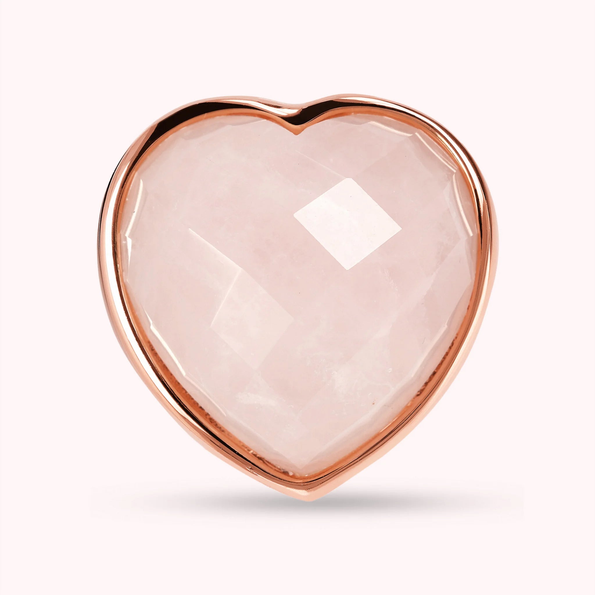 Anello Chevalier con Cuore in Pietra Naturale Sfaccettata