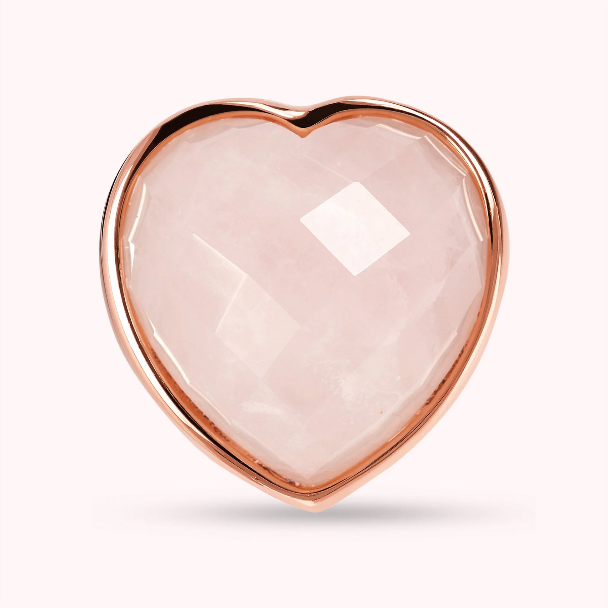 Anello Chevalier con Cuore in Pietra Naturale Sfaccettata